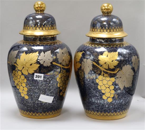 A pair of Artlynsa vases and covers H.43cm